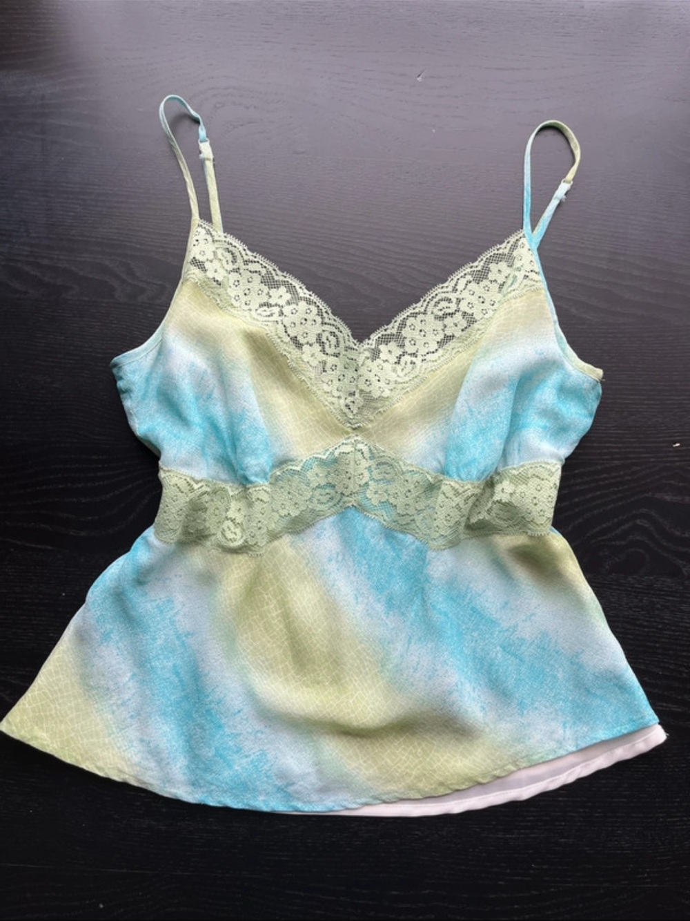 DREAMY LIME & AQUA LACE CAMI